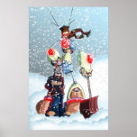 A Boy and His Robot in Winter Poster
