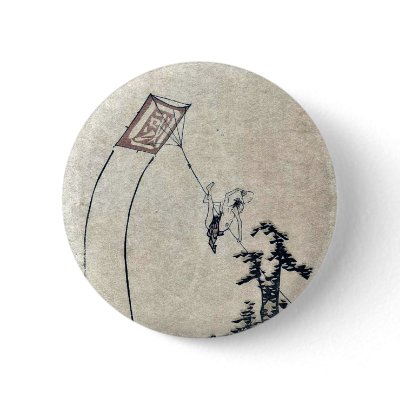A boy flying a kite Ukiyoe Pins by hokusai_art