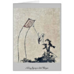 A boy flying a kite Ukiyoe cards