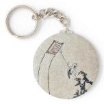 A boy flying a kite Ukiyoe keychains