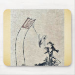 A boy flying a kite Ukiyoe mousepads