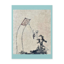 A boy flying a kite Ukiyoe Postcard