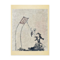 A boy flying a kite Ukiyoe Post Cards