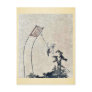 A boy flying a kite Ukiyoe Post Cards