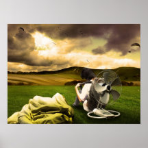 "A Boy Goes Flying" Collage Print