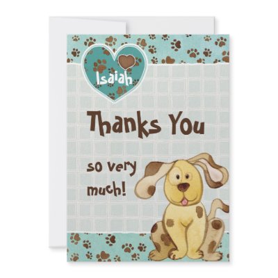 A Boy's Best Friend Photo BabyThank You Notes Custom Invitation by AudreyJeanne