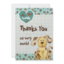 A Boy's Best Friend Photo BabyThank You Notes Custom Invitation