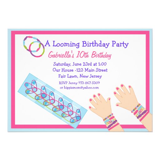 A Bracelet Loom Girls' Birthday Invitation