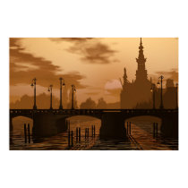 A bridge in Amsterdam posters