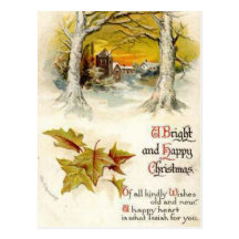 A Bright and Happy Christmas Post Cards
