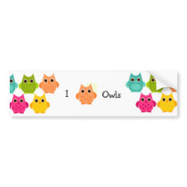 A Bright Bunch of Owls bumper stickers by candystore A Bright Bunch of Owls bumper stickers