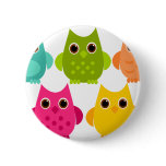 A Bright Bunch of Owls Pinback Button