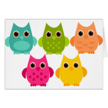 A Bright Bunch of Owls Greeting Card