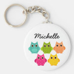 A Bright Bunch of Owls Keychain
