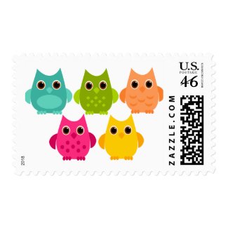 A Bright Bunch of Owls stamp