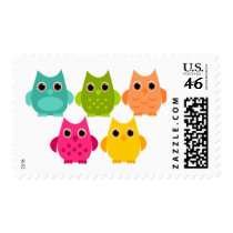 A Bright Bunch of Owls Postage