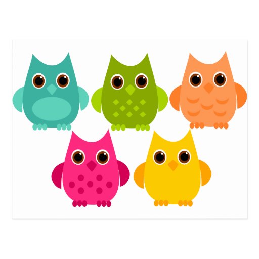 A Bright Bunch of Owls Postcards