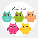 A Bright Bunch of Owls Round Sticker