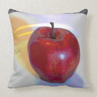 A Bright Red Apple Pillow