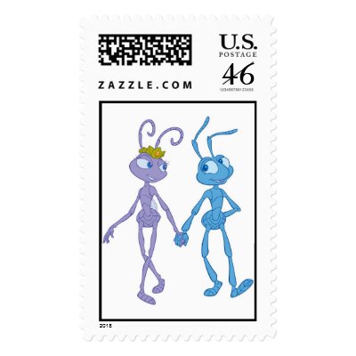 A Bug's Life Flik and Princess Atta holding hands postage