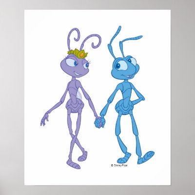 A Bug's Life Flik and Princess Atta holding hands Poster by disney