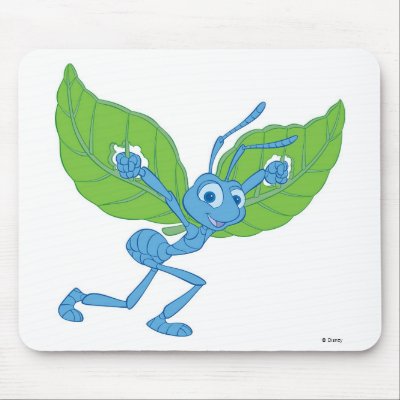 A Bug's Life Flik flying with leaves Disney mousepads