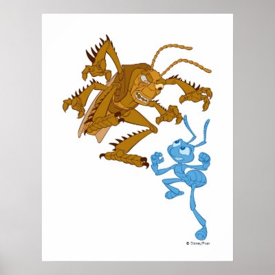 A Bug's Life Hopper and Flik fighting Disney posters
