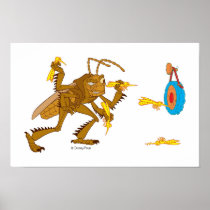 A Bug's Life Hopper Throwing Hornet "darts" Disney Poster