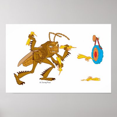 A Bug's Life Hopper Throwing Hornet "darts" Disney posters