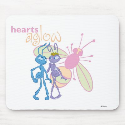 A Bug's Life Princess Atta and Flik Hearts Aglow mousepads