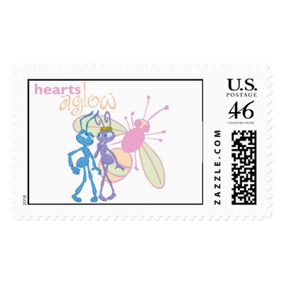 A Bug's Life Princess Atta and Flik Hearts Aglow postage