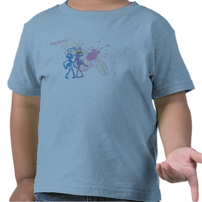 A Bug's Life Princess Atta and Flik Hearts Aglow t-shirts