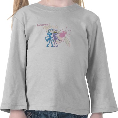 A Bug's Life Princess Atta and Flik Hearts Aglow t-shirts