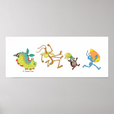 A Bug's Life's characters chase after candy corn posters