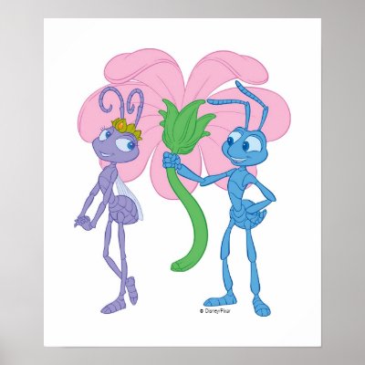 A Bug's Life's Flik and Princess Atta Disney posters