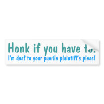 A bumper sticker discouraging puerile honking.