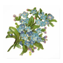 A Bunch of Blue Flowers Customizable Poster posters by vintagegiftmall A Bunch of Blue Flowers Customizable Poster posters