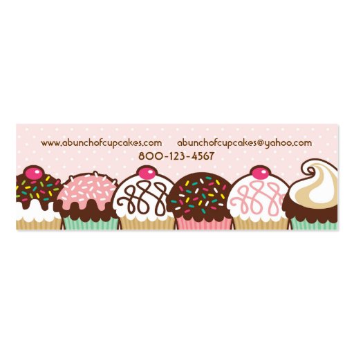 A Bunch of Cupcakes Mini Business Card (front side)