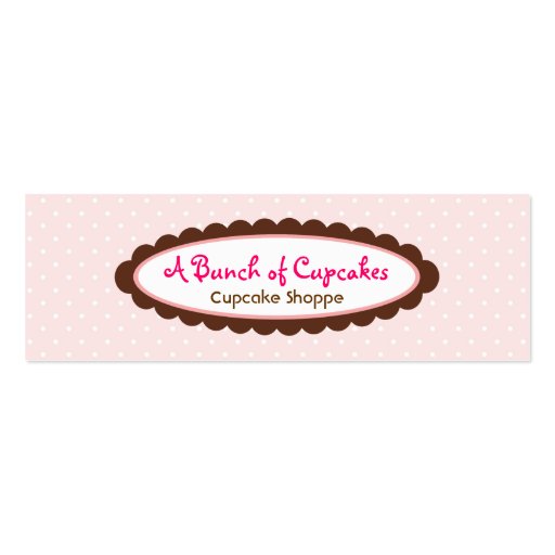 A Bunch of Cupcakes Mini Business Card (back side)