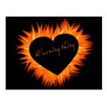 A Burning Thing Fire Heart Post Cards
