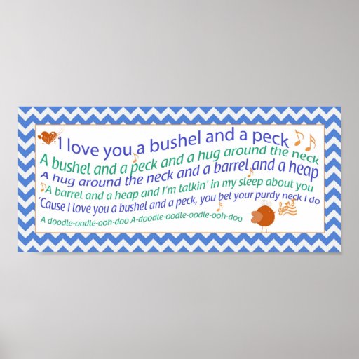 A Bushel and a Peck Poster Zazzle