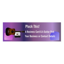 A Business Card And Musicians Guitar Pick at Zazzle