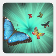A Butterflys Journey Square Sticker