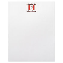 A Canadian Man Is Never Wrong letterhead
