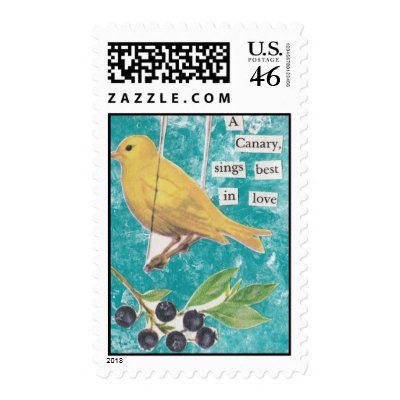 A Canary, Sings Best in Love Postage by Engelhaft