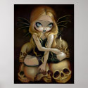 A Candle in the Dark gothic fairy skull Art Print print