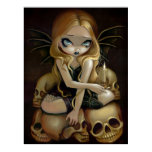 A Candle in the Dark gothic fairy skull Art Print