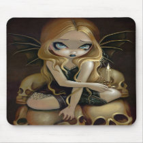 art, fantasy, candle, candles, skull, skulls, skeleton, skeletons, cemetery, gothling, bat, wing, batwings, wings, blonde, blond, dark, dark fantasy, gothic fantasy, goth fairy, goth, gothic, eye, eyes, big eye, big eyed, jasmine, becket-griffith, becket, griffith, jasmine becket-griffith, jasmin, strangeling, artist, fairy, gothic fairy, faery, fairies, faerie, Mouse pad with custom graphic design