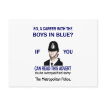 A CAREER WITH THE BOYS IN BLUE? POSTCARD