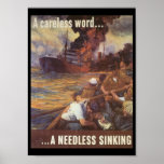 A Careless Word World War 2 Poster